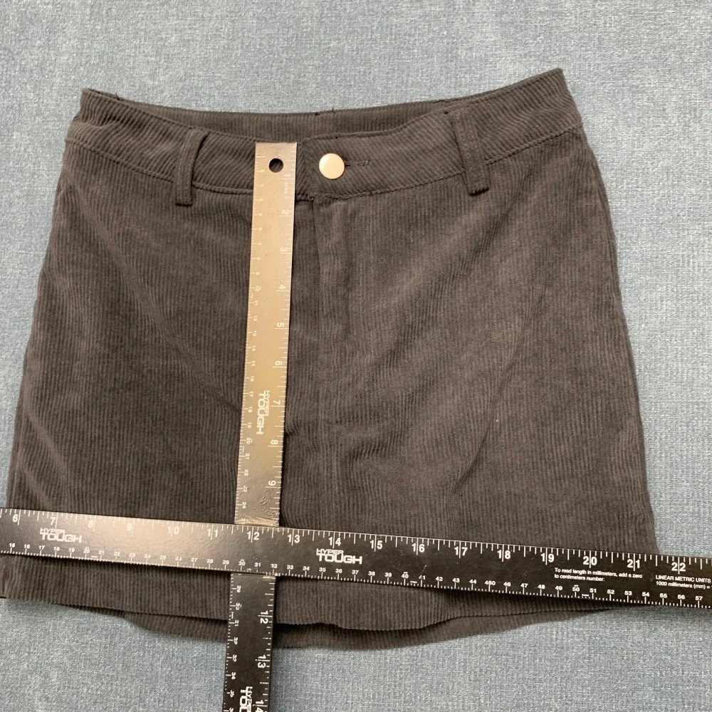 Windsor Stylish Vibe Corduroy Mini Skort Skirt Womens XS Black High-Rise Waist